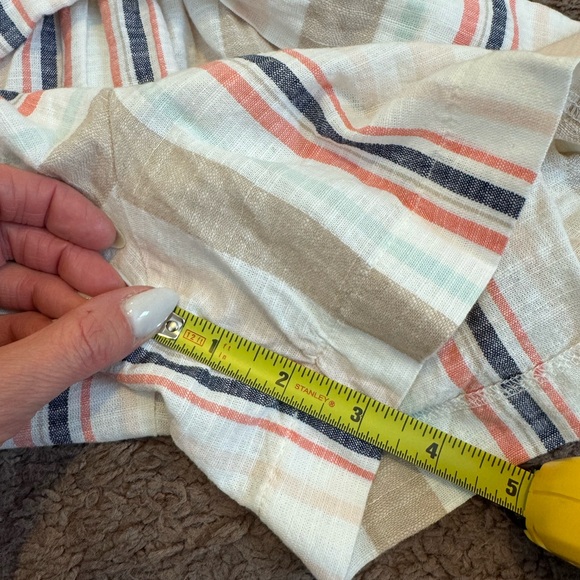 Anthropologie Amadi Striped 100% Cotton Romper Short Sleeve Belted M NEW $140 - Picture 10 of 13